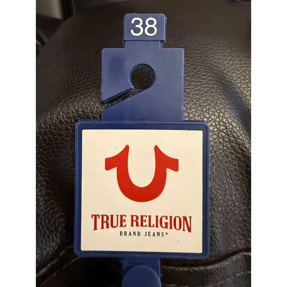 NEW True Religion Classic Casual Belt Brown Men's Size 38 Leather Logo TR300792